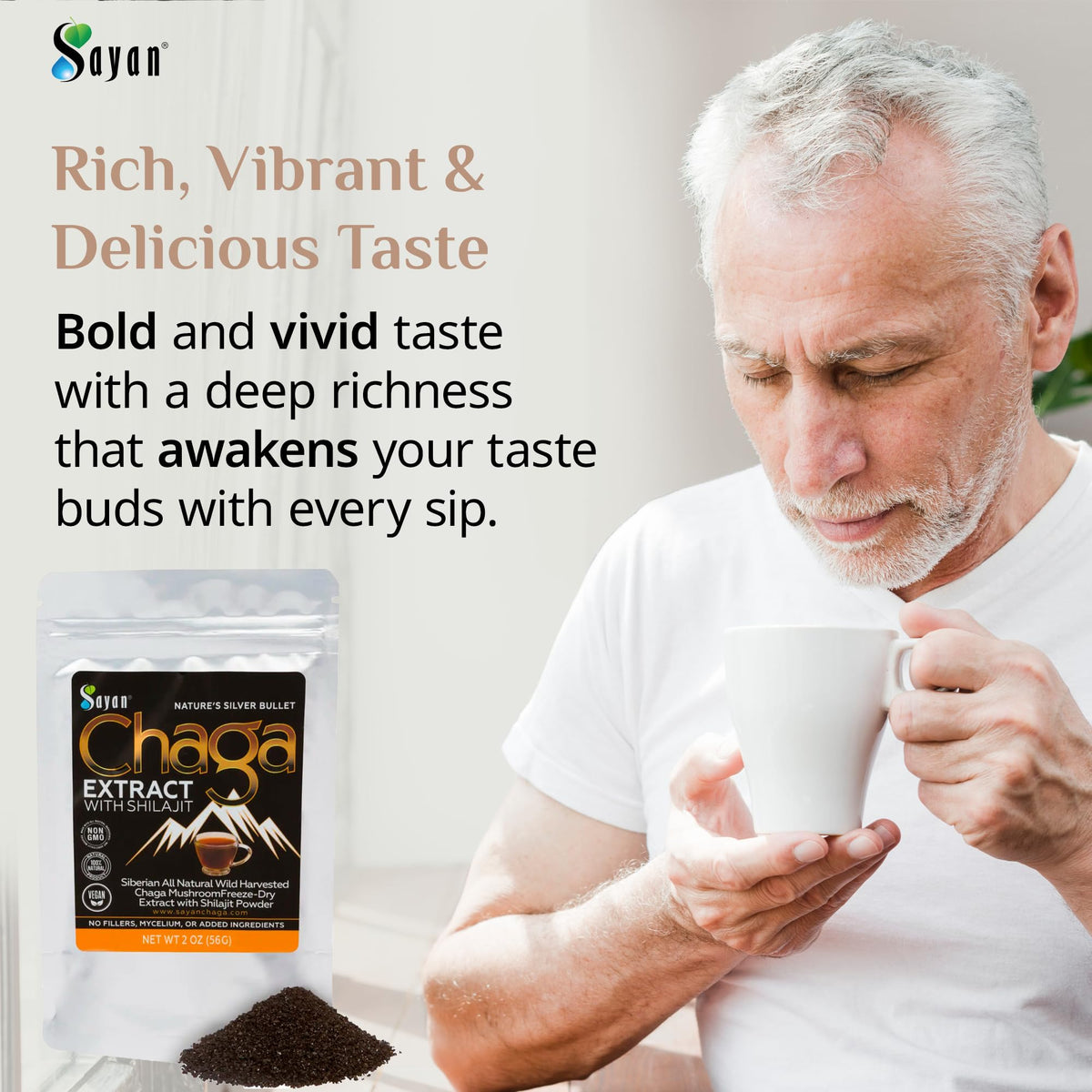 Emballage de la poudre de Chaga et Shilajit Sayan 59g