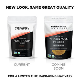Emballage de la poudre de champignon Lion's Mane Terrasoul Superfoods