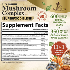 Emballage de la poudre de champignon Nature's Nutrition