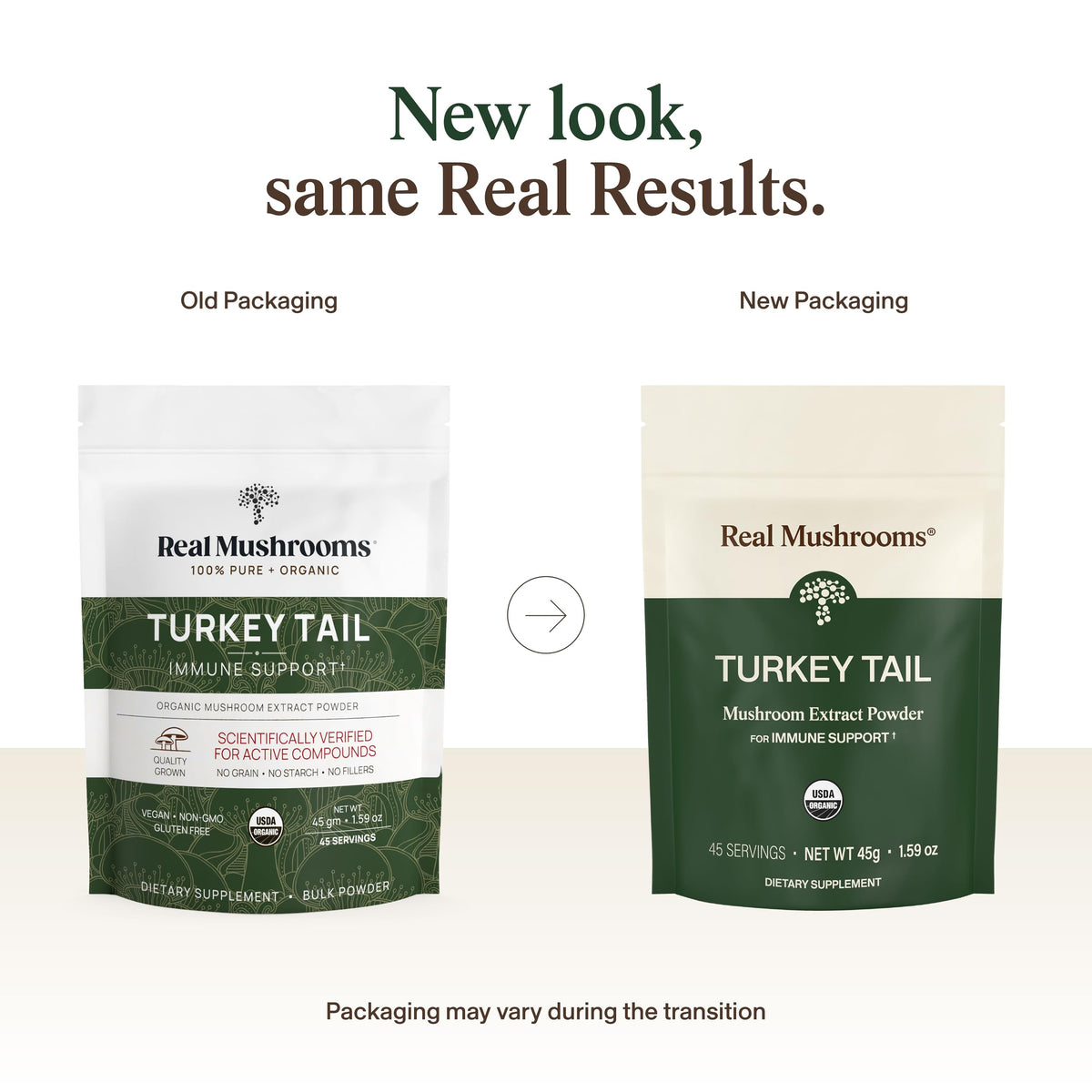 Emballage de la poudre de champignon Turkey Tail 50g