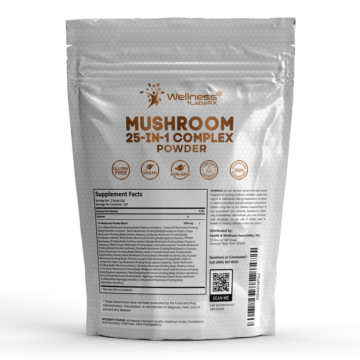 Emballage de la poudre de champignons WELLNESS LABSRX