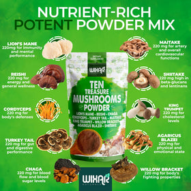 Emballage de la poudre de champignons WIXAR NATURALS 10 Trésors