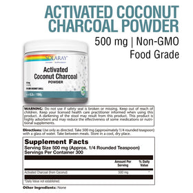 Emballage de la poudre de charbon actif de coco SOLARAY