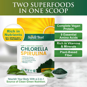 Emballage de la poudre de chlorelle et spiruline Sunlit Best