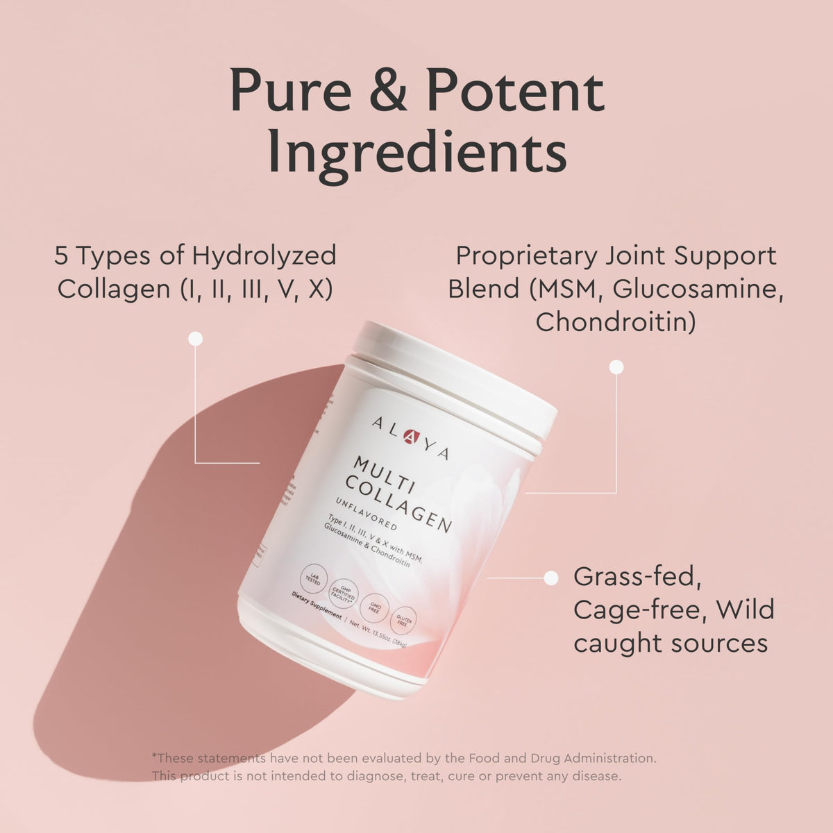 Emballage de la poudre de collagène Alaya Naturals