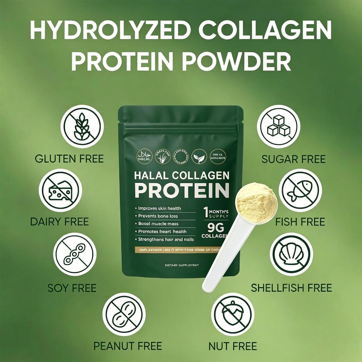 Emballage de la poudre de collagène halal Generic 290g