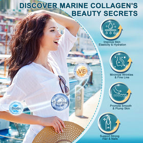 Emballage de la poudre de collagène marin DRFOSTER avec informations nutritionnelles