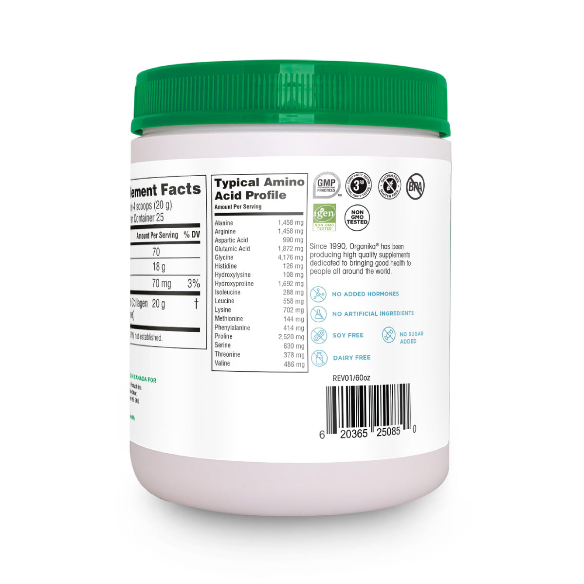 Emballage de la poudre de collagène Organika 600g
