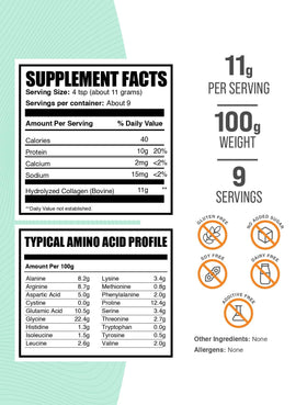 Emballage de la poudre de collagène peptides BulkSupplements