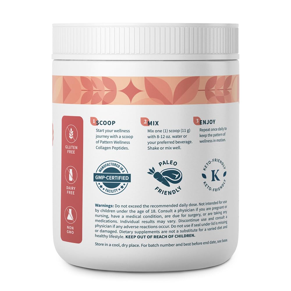 Emballage de la poudre de collagène peptides Pattern Wellness