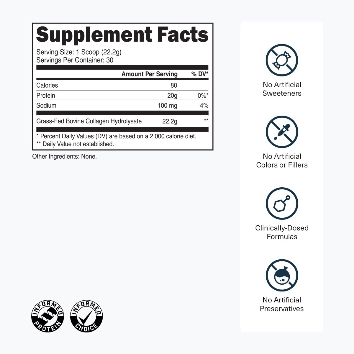Emballage de la poudre de collagène Transparent Labs