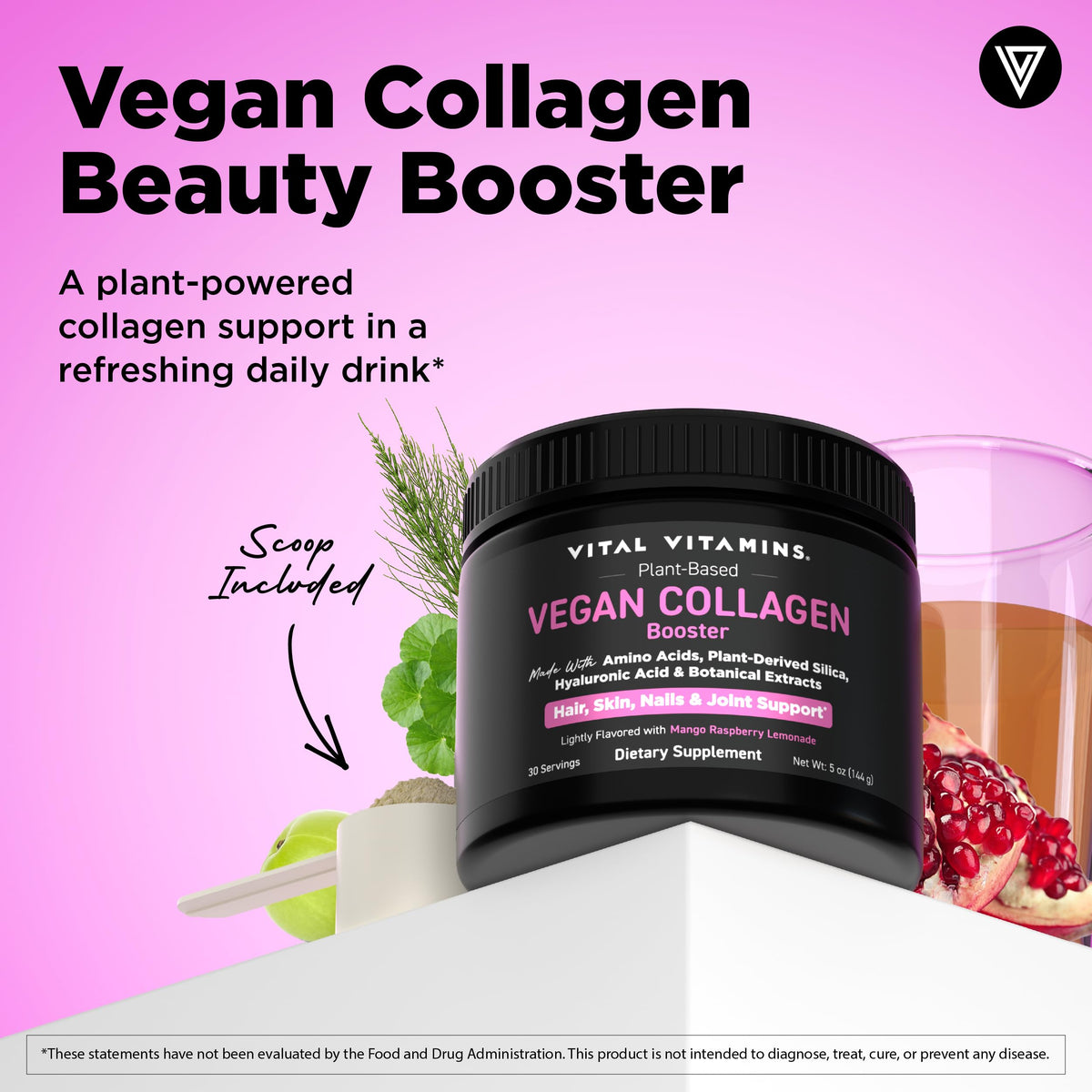 Emballage de la poudre de collagène végétale Vital Vitamins