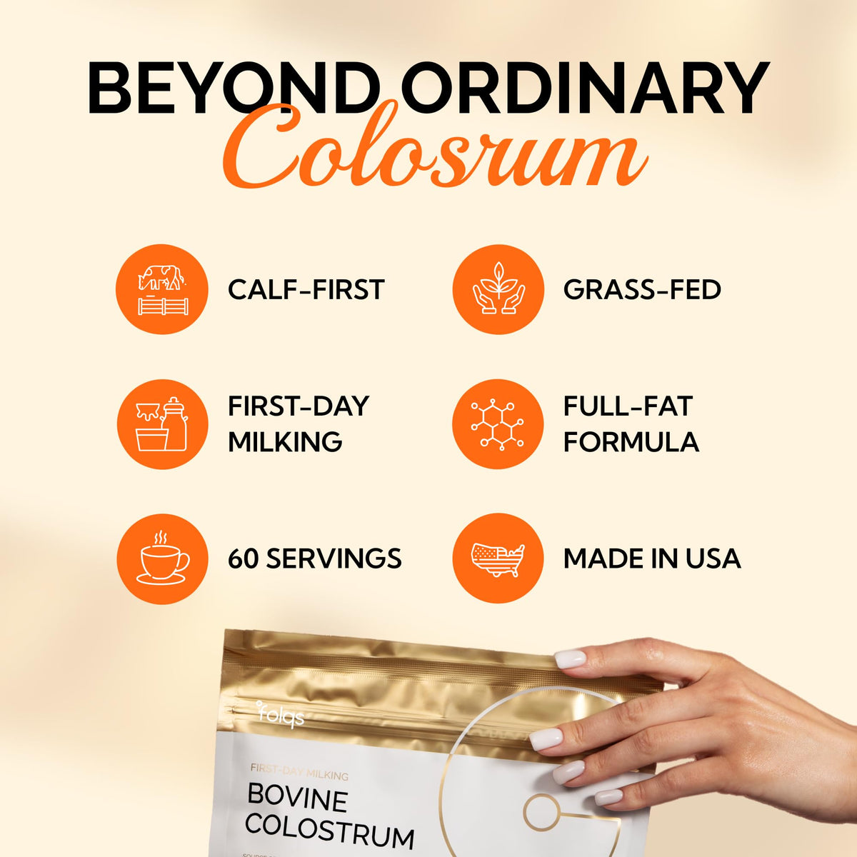 Emballage de la poudre de colostrum bovin Folqs