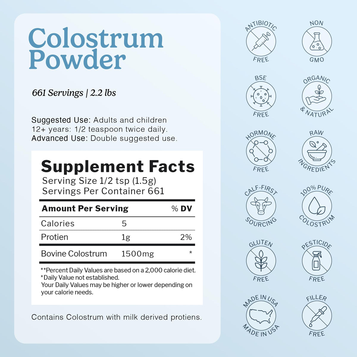 Emballage de la poudre de colostrum daily wellness-Tree
