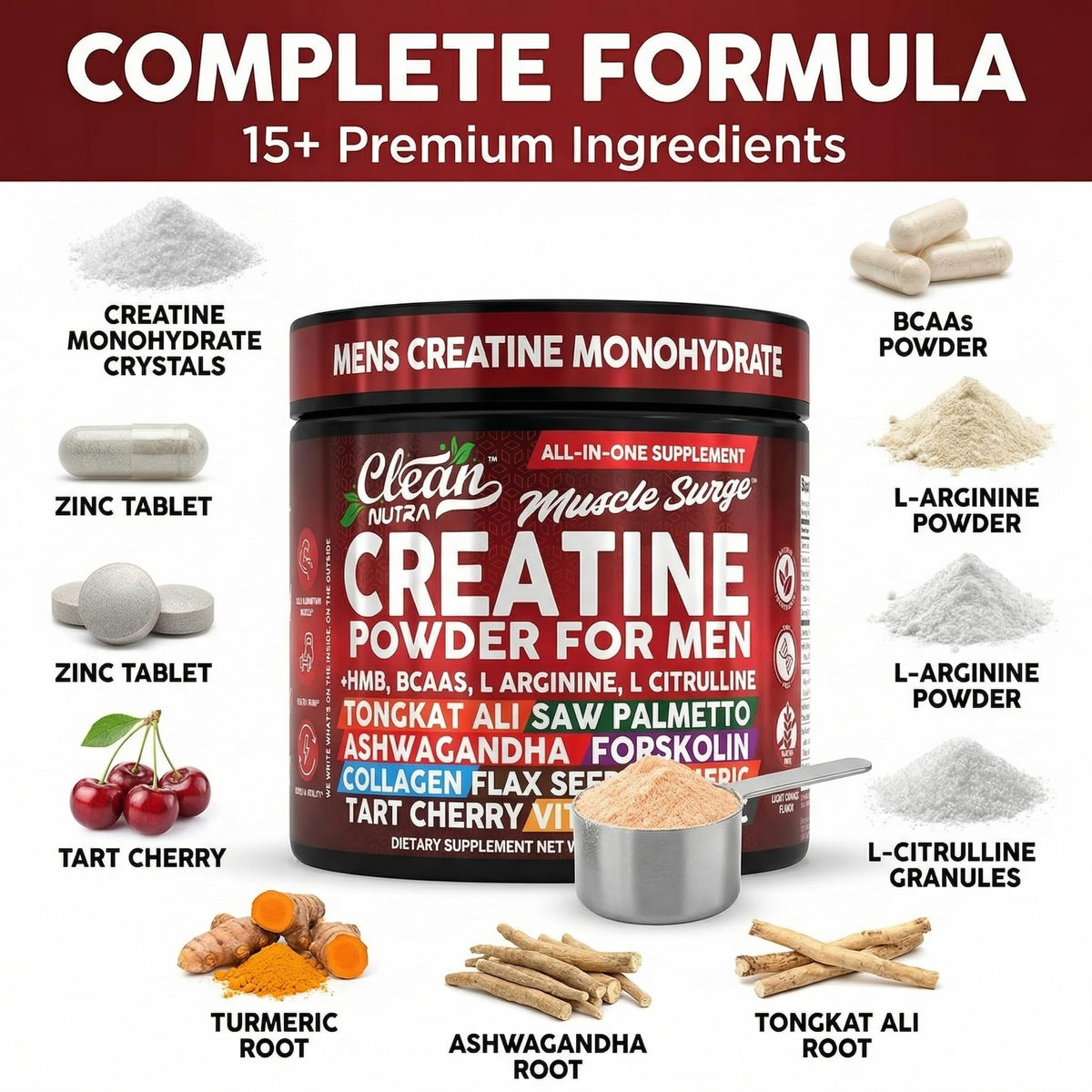 Emballage de la poudre de créatine Clean Nutraceuticals 333g