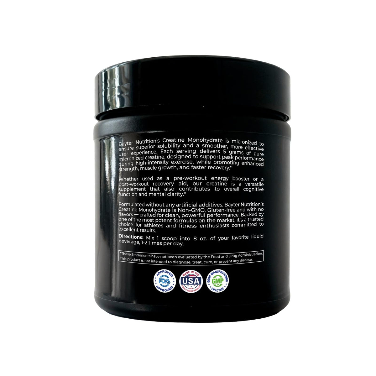 Emballage de la poudre de créatine monohydrate Bayter Nutrition