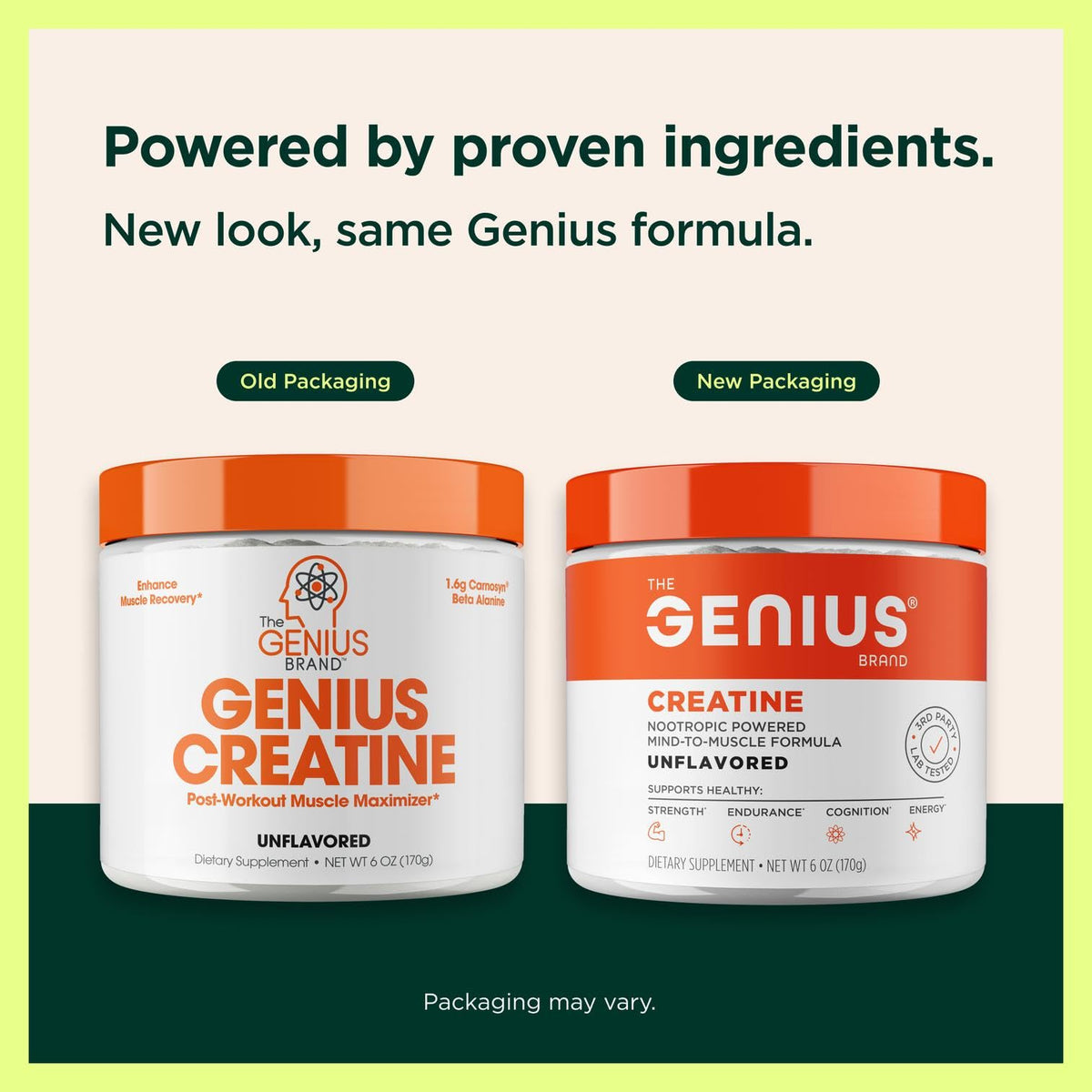 Emballage de la poudre de créatine The Genius Brand 240g