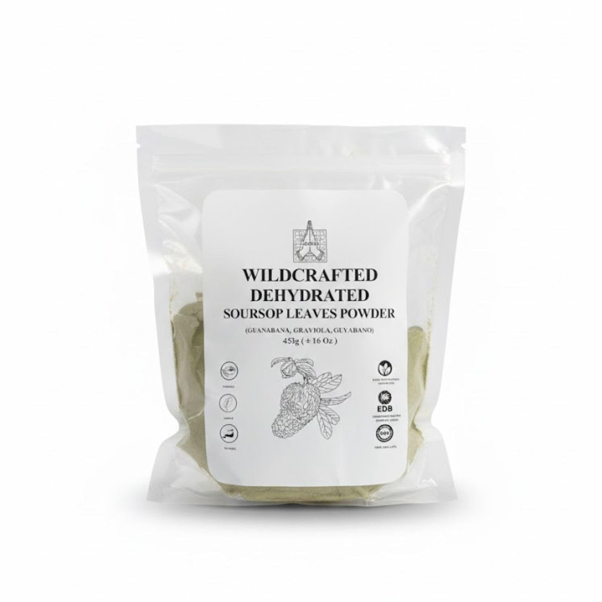 Emballage de la poudre de feuilles de graviola Purelife Herbs