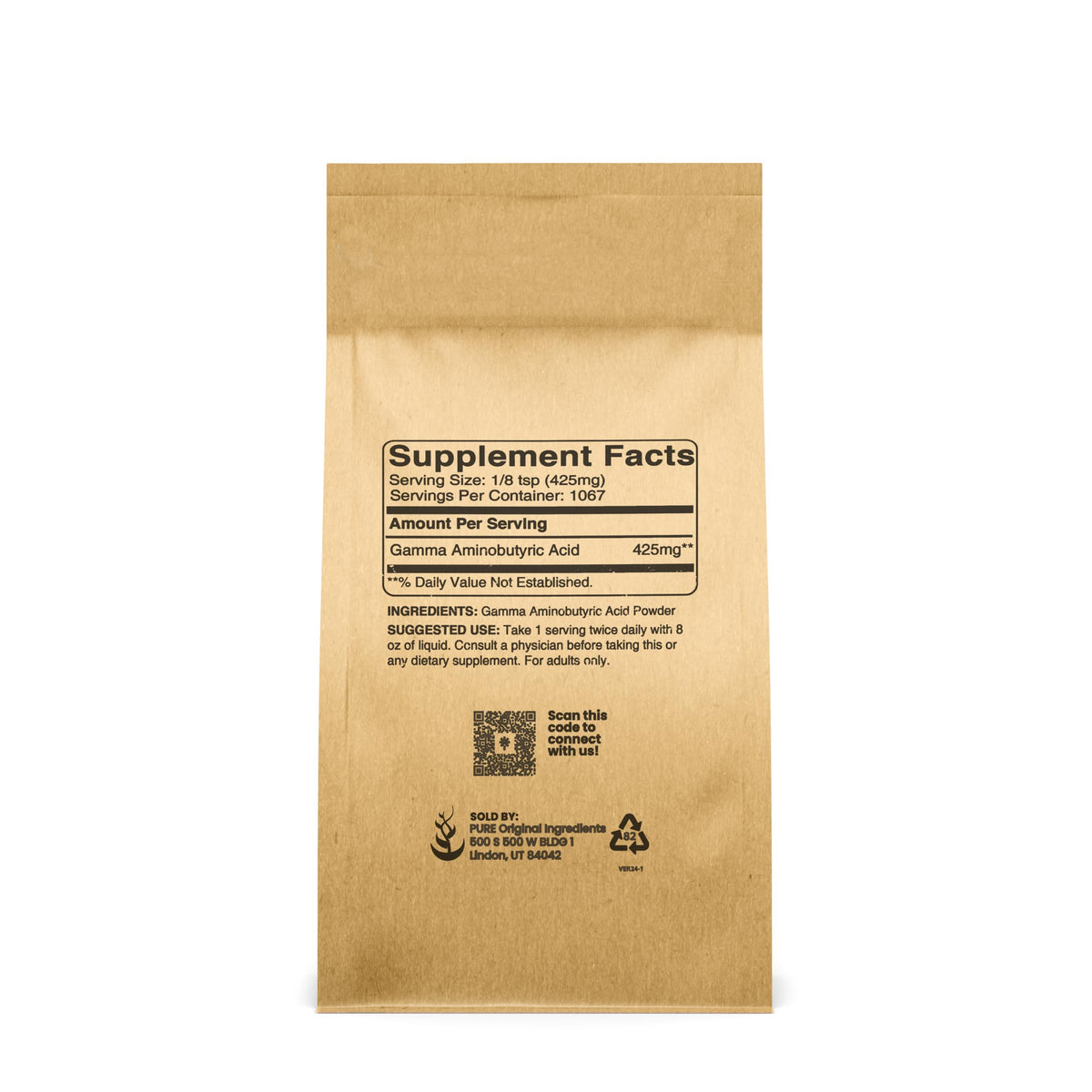Emballage de la poudre de GABA Pure 472g