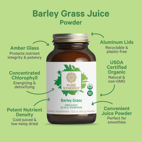 Emballage de la Poudre de Jus d'Orge Bio PURE SYNERGY