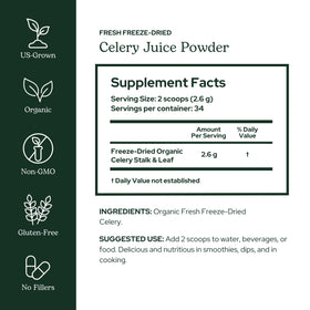 Emballage de la poudre de jus de céleri bio ECLECTIC INSTITUTE