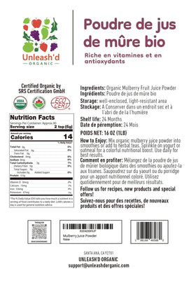 Emballage de la poudre de jus de murier bio 'D ORGANIC