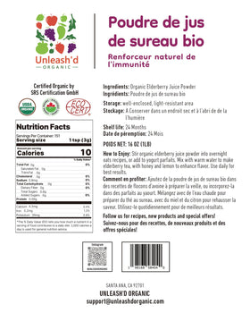 Emballage de la poudre de jus de sureau bio 'D ORGANIC
