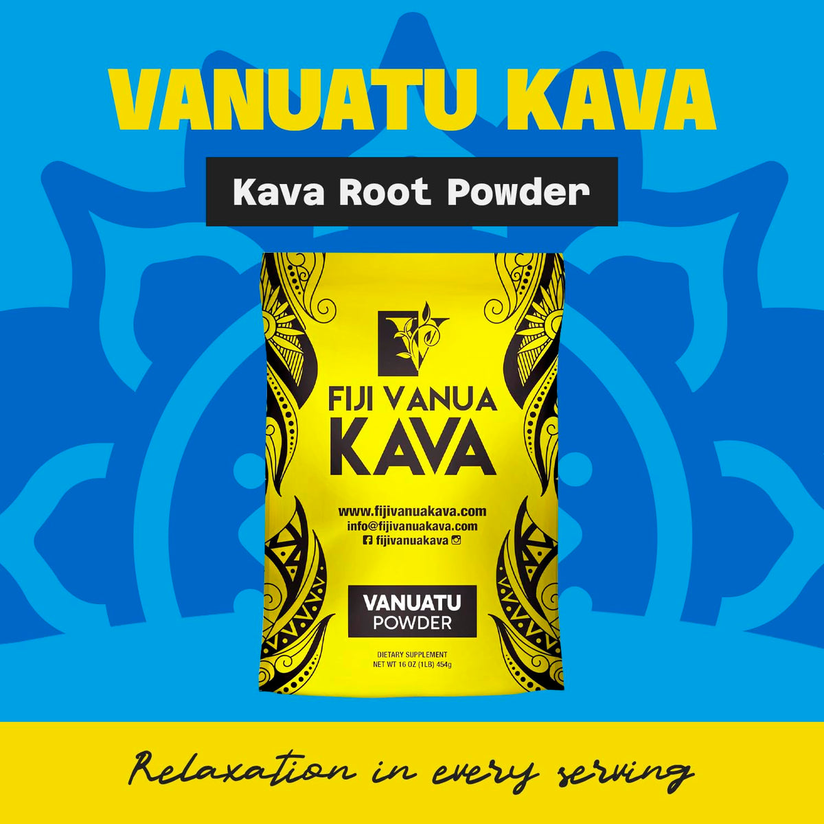 Emballage de la poudre de kava Fiji Vanua