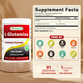 Emballage de la poudre de L-Glutamine Best Naturals