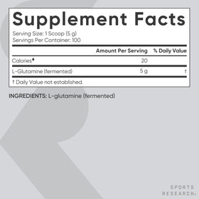 Emballage de la poudre de L-Glutamine Sports Research