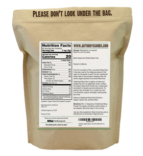 Emballage de la poudre de maca bio Anthony's