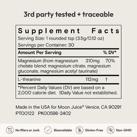 Emballage de la poudre de magnésium Magnesi-Om de Moon Juice
