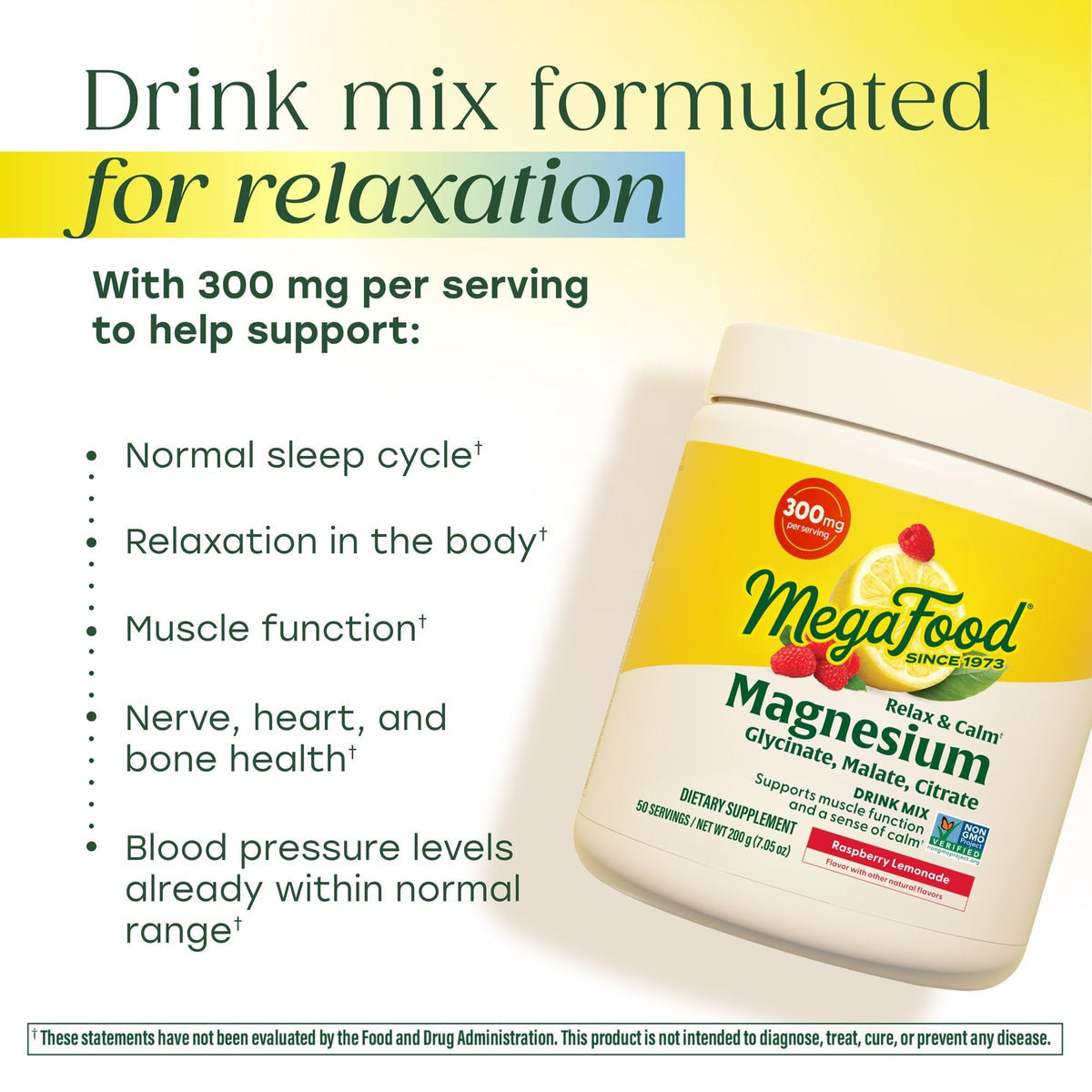 Emballage de la poudre de magnésium MegaFood 300 mg