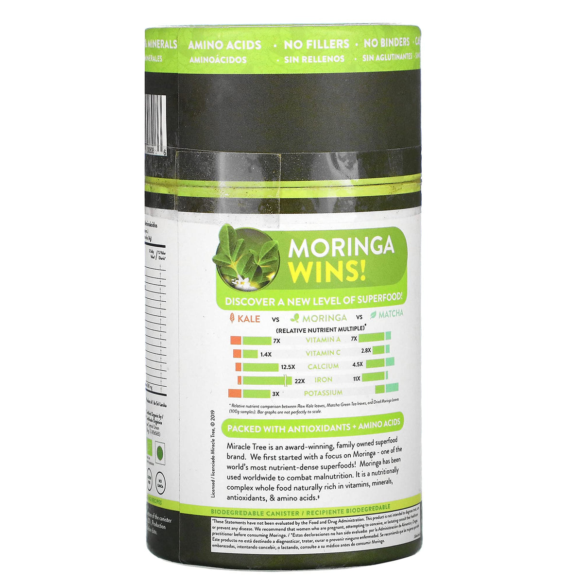 Emballage de la poudre de moringa bio Miracle Tree