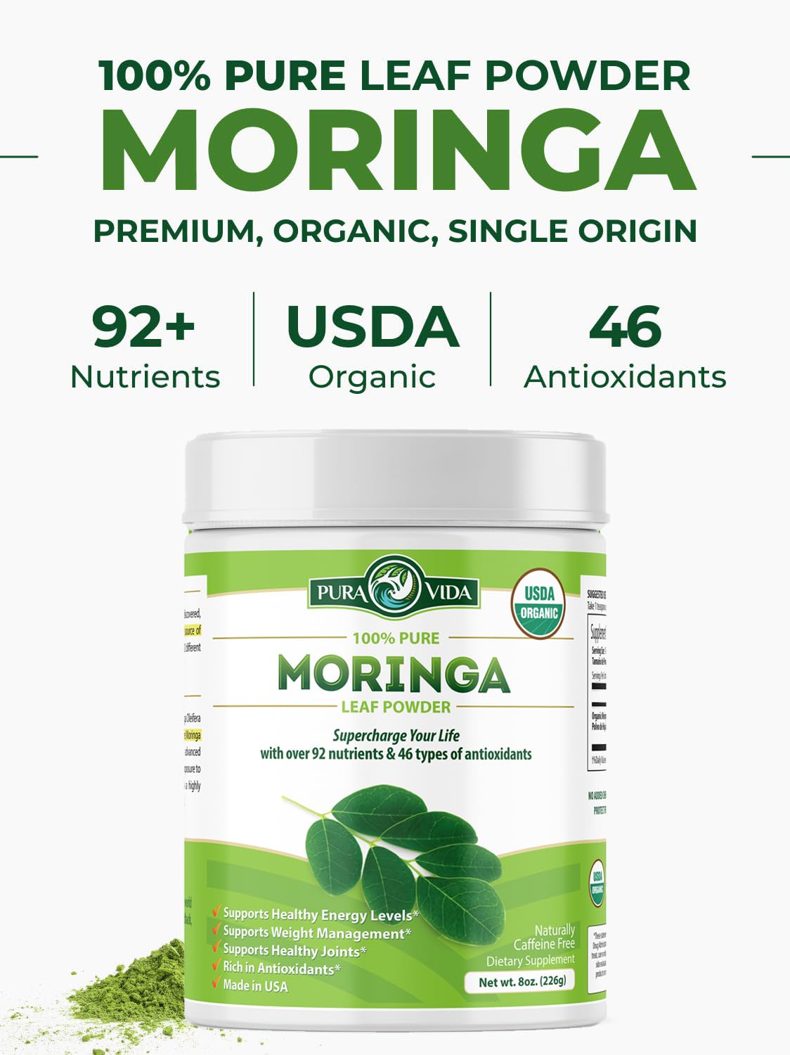 Emballage de la poudre de moringa PURA VIDA