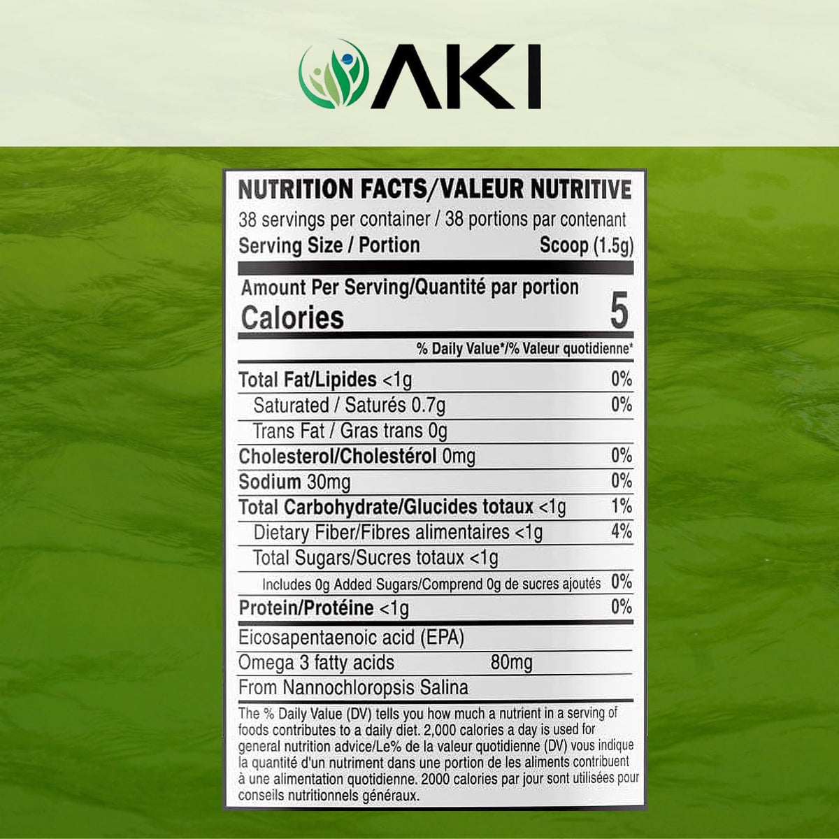 Emballage de la poudre de phytoplancton marin AKI ORGANIC