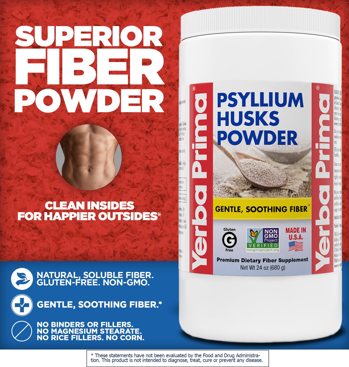 Emballage de la poudre de psyllium Yerba Prima