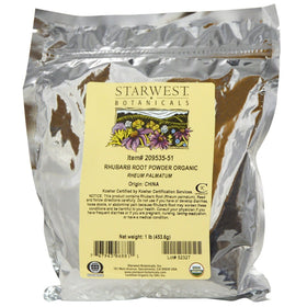 Emballage de la poudre de racine de rhubarbe bio Starwest Botanicals