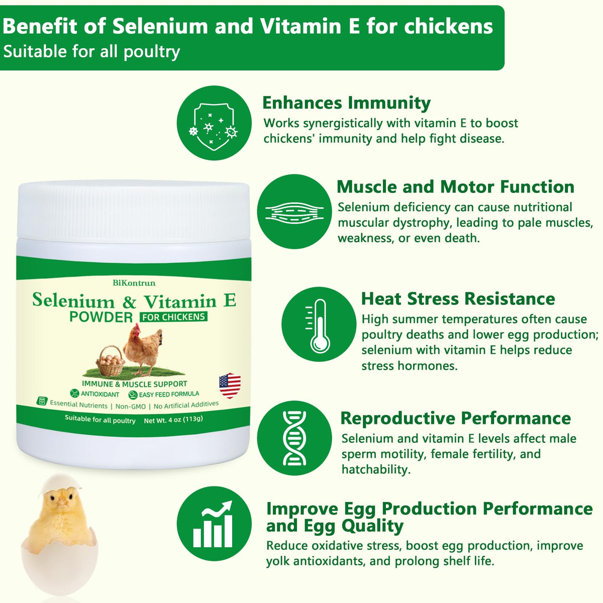 Emballage de la poudre de sélénium et vitamine E BiKontrun