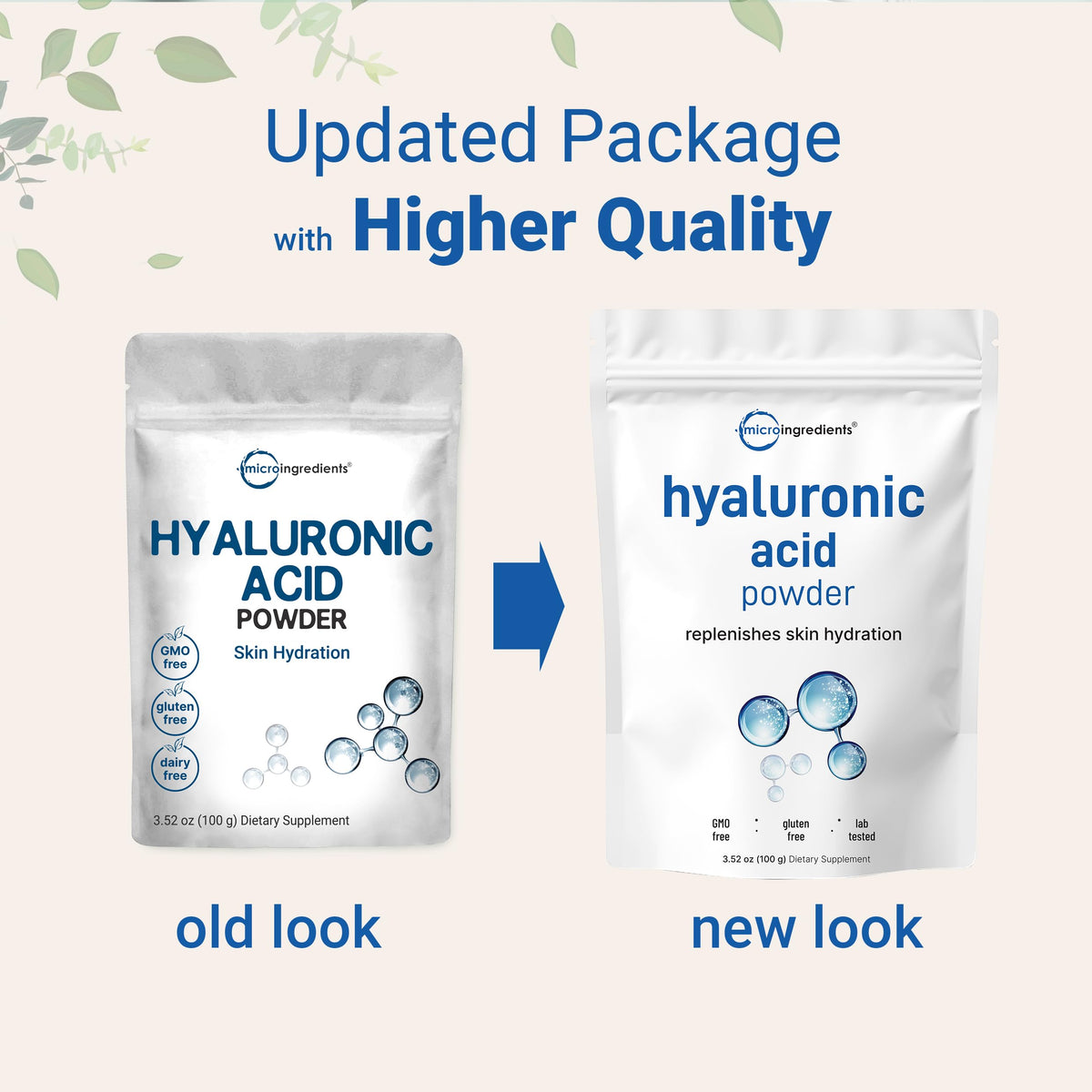 Emballage de la poudre de sérum acide hyaluronique Micro Ingredients