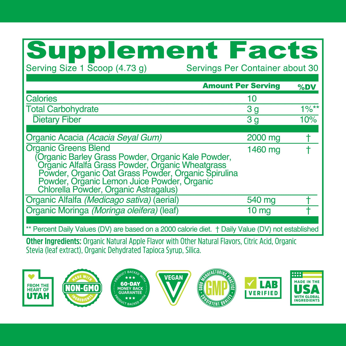 Emballage de la Poudre de Super-aliments Bio ZHOU avec description