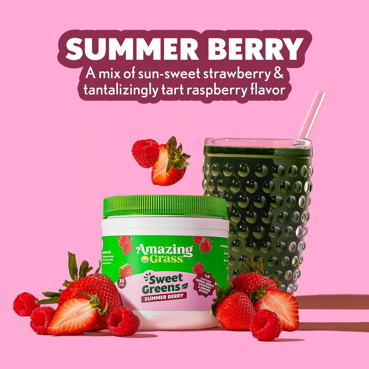 Emballage de la poudre de superaliments Amazing Grass Été Baies