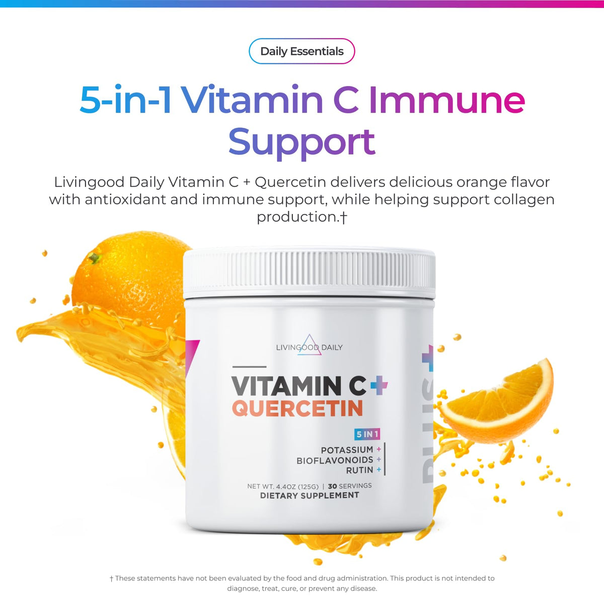 Emballage de la poudre de vitamine C Livingood Daily