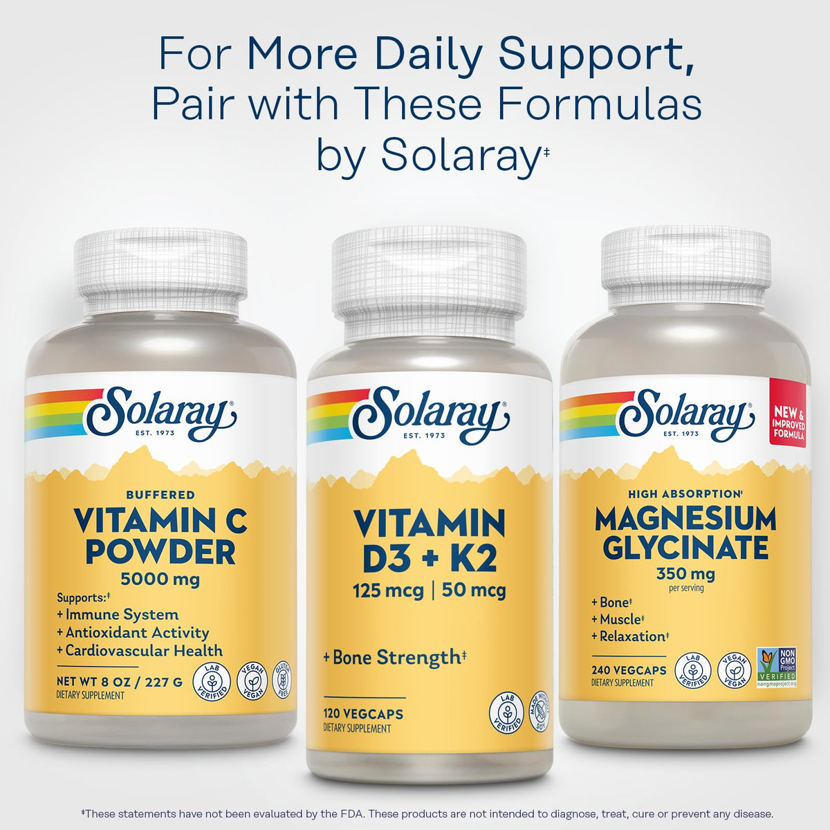 Emballage de la poudre de vitamine C SOLARAY 5000mg 227g