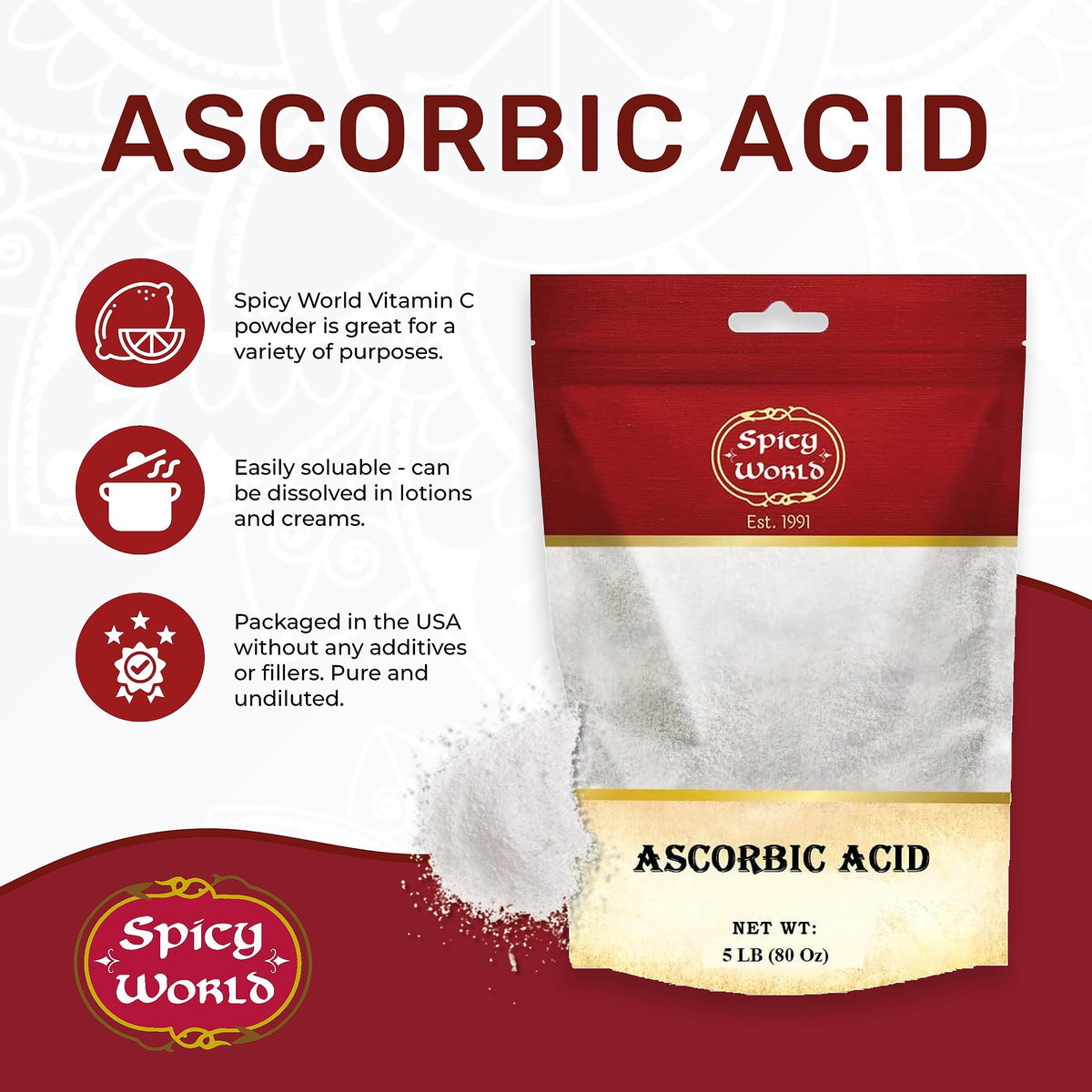 Emballage de la poudre de vitamine C Spicy World