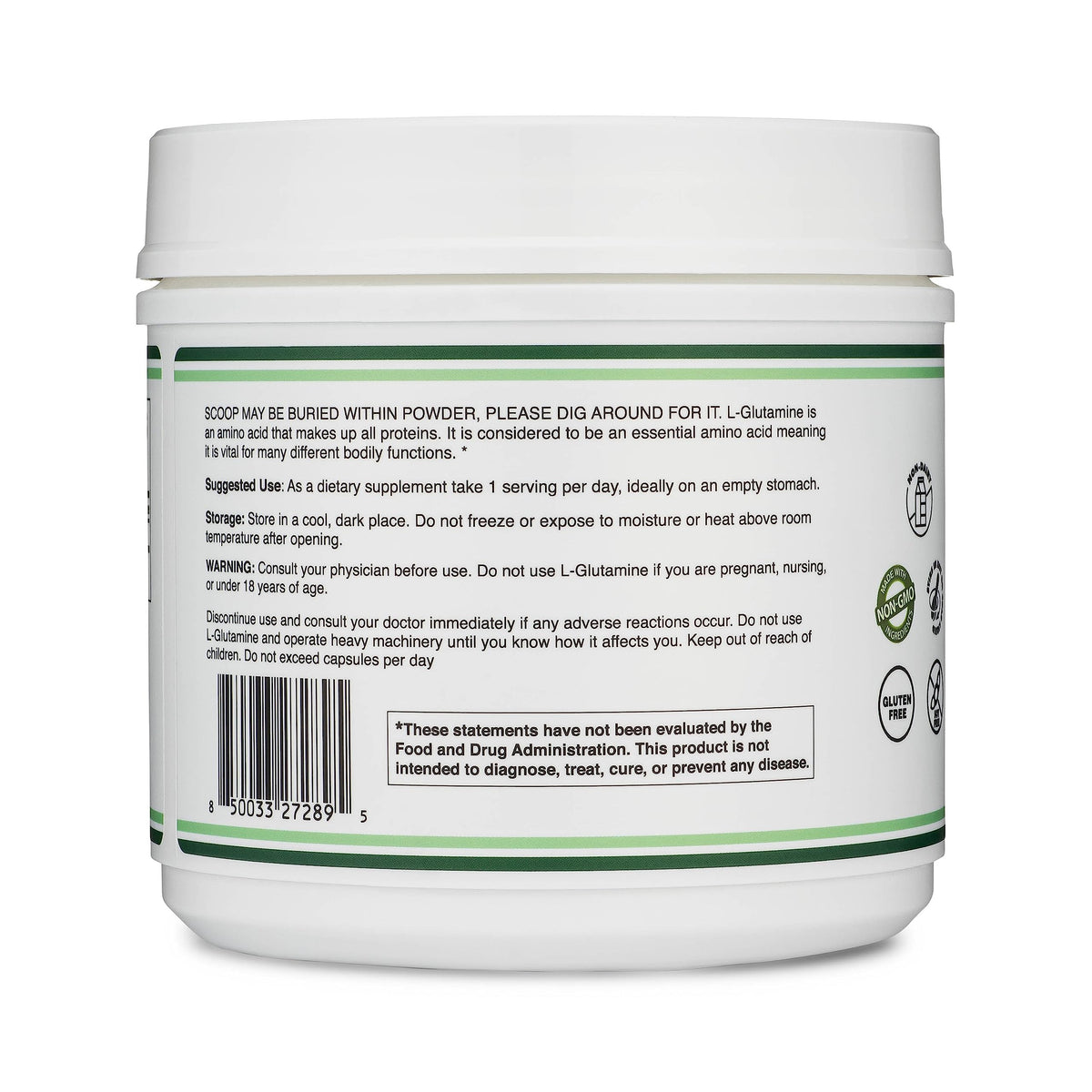 Emballage de la poudre L-Glutamine Double Wood 500 g