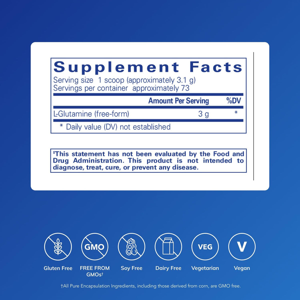 Emballage de la poudre L-Glutamine Pure Encapsulations