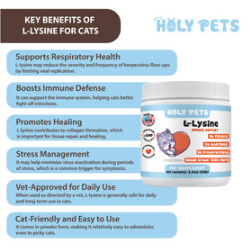 Emballage de la poudre L-Lysine Holy Pets, dimensions et informations