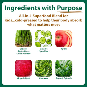 Emballage de la poudre Macrococo Greens pour enfants 272g