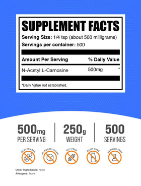 Emballage de la poudre N-Acétyl L-Carnosine 250g